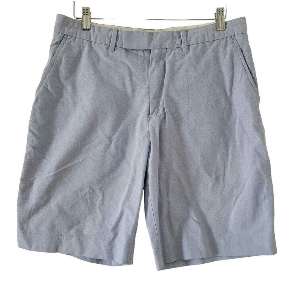 Polo Ralph Lauren Short 33 Blue Cotton Chino Flat Front Pockets Summer 10 inch